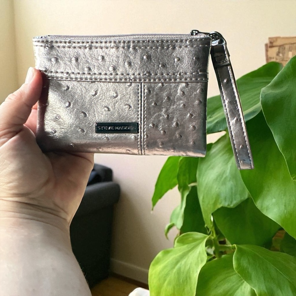 Steve Madden Shimmering Silver Wristlet